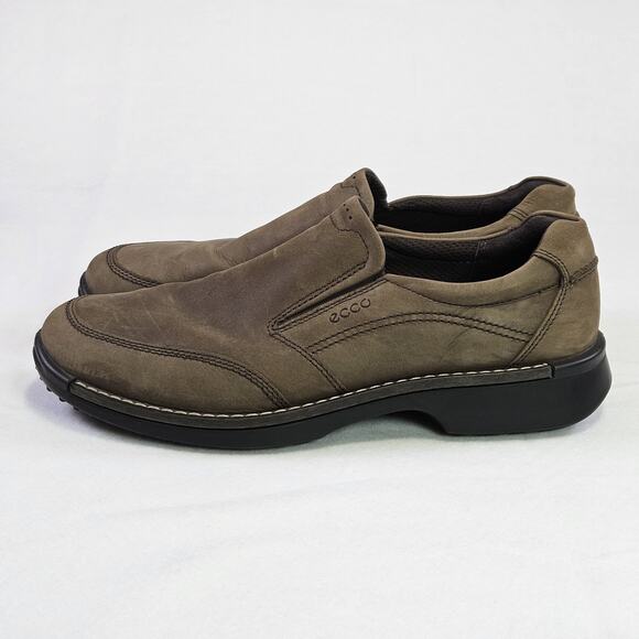 ECCO Fusion Loafer Mens 47 US13 Apron Toe Slip On Nubuck Leather Shoe Mocs Brown main image 13